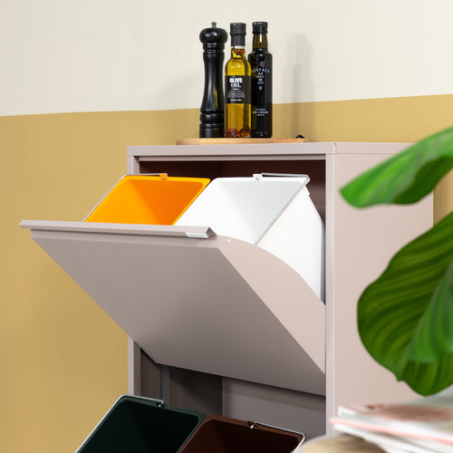 Spinder Design afvalscheider Gigi 4 - Silky Taupe - 74L