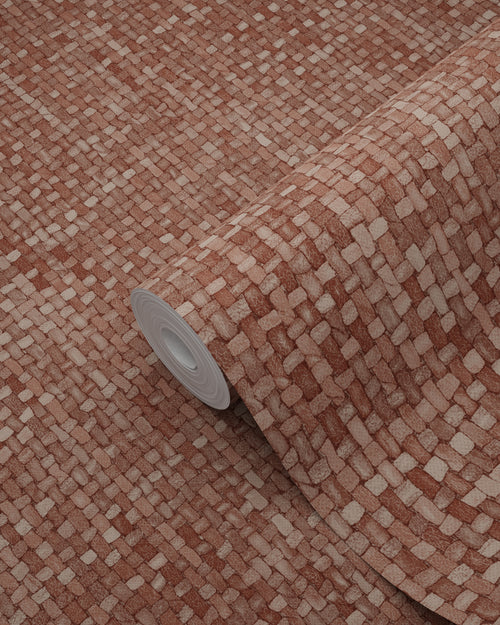 Origin Wallcoverings behang geweven linnenstructuur roodbruin - 50 x 900 cm - 348051 - vtwonen shop