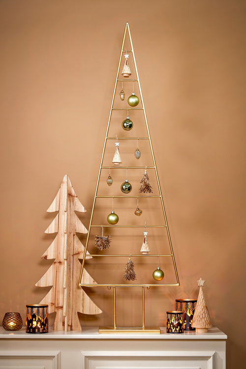 Mica Decorations Decoratie Kerstboom - L50 x B15 x H152 cm - Metaal - Goud - vtwonen shop