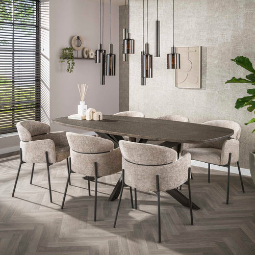 Giga Meubel Hanglamp Sepiora - Bruin - 9-Lichts - 116x22x150cm