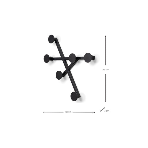 Spinder Design kapstok Bottoni 1 - Zwart - 6 haken