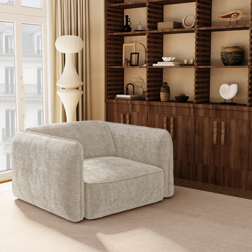 Premium Interiors - Fauteuil LOMI - gewaafd fluweel mol 118cm