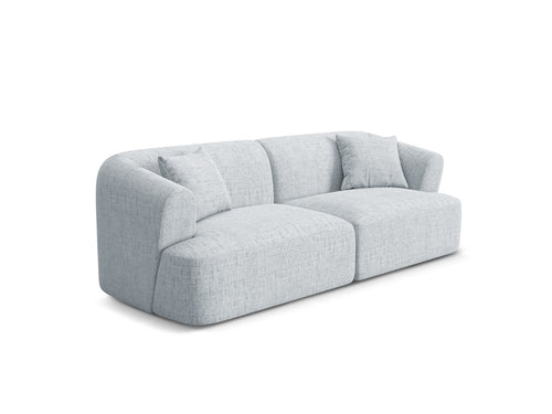 Cosmopolitan Design Modulaire bank Campi 3-zits, structurele stof lichtgrijs - 90x220x70cm