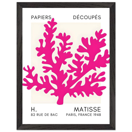 Artfulprints Poster met Lijst Matisse – Aqua bloom pink   - 30x40 cm - Roze