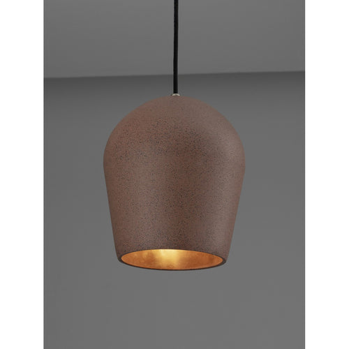 Nova Luce OMIO 20 cm koepelvormige hanglamp voor plafond, rood zandsteen, E27, 1x12W, IP55