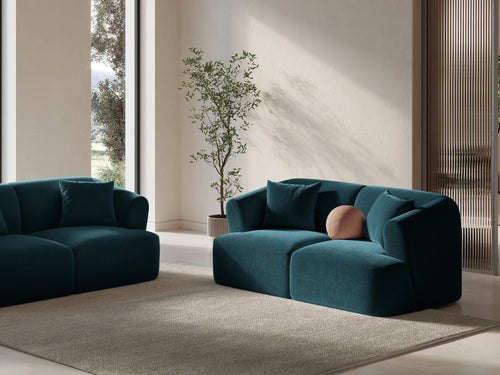 Cosmopolitan Design Modulaire bank Campi 2-zits, flueel diepe olie - 90x180x70cm