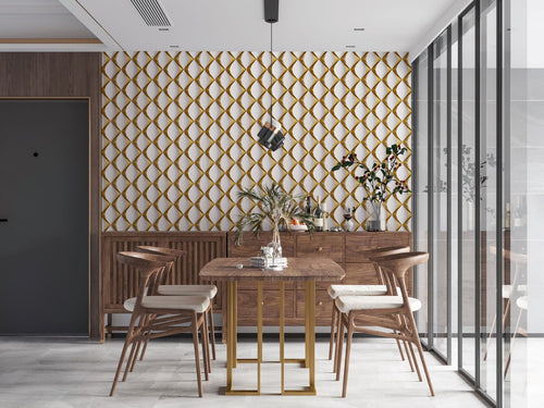 Livingwalls behang 3D-motief goud, wit en grijs - 53 cm x 10.05 m - AS-386911 - vtwonen shop