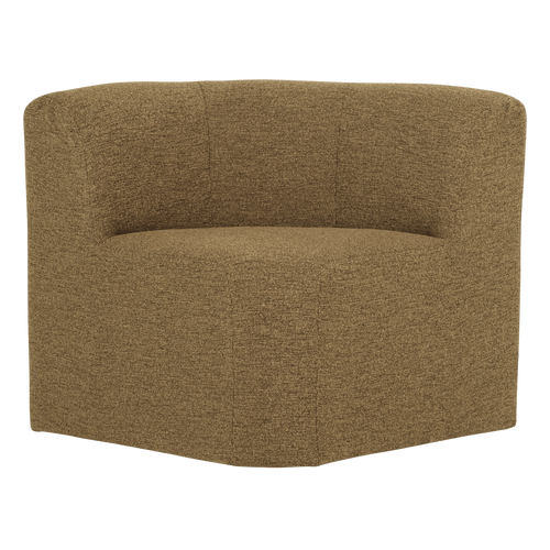 WOOOD eetbank hoek met rugleuning Mojo Base - Bouclé - Geel/Bruin - 83x80x80