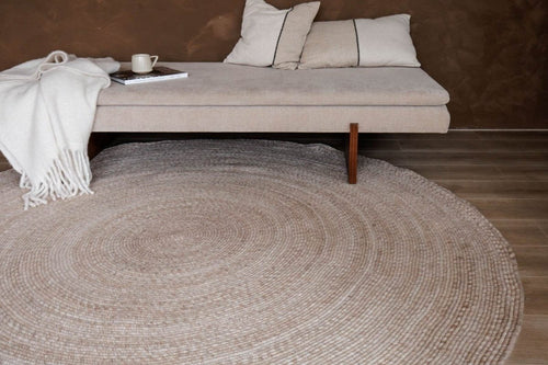 Interieur05 Rond wollen vloerkleed Gapo beige - 220 x 220 cm - vtwonen shop