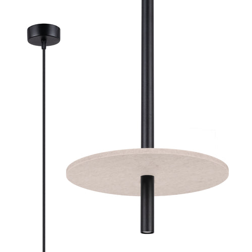 Sollux Lighting Hanglamp FELTRO 1 zwart/beige - 30x30x126cm