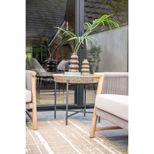 Benidorm bijzettafel - diameter 70xH40 cm -  c. black - natural