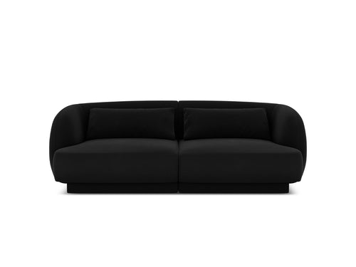 Cosmopolitan Design Bank Tulum 2-zits, flueel, zwart - 90x180x70cm