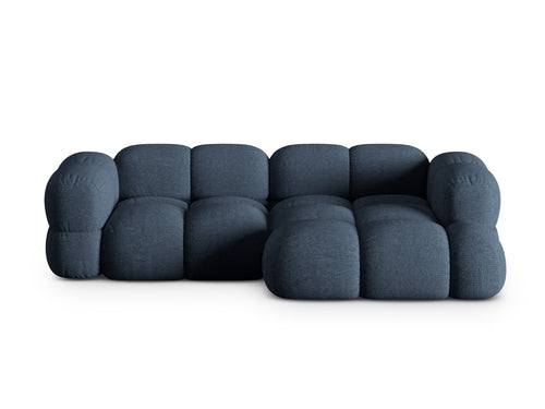 Cosmopolitan Design rechter hoekbank Loretto 3-zits, structurele stof donkerblauw - 147x250x68cm