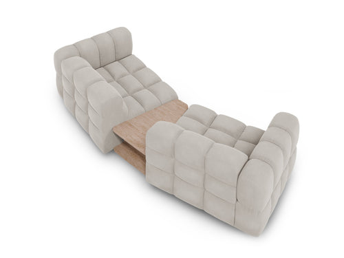 Cosmopolitan Design Modulaire bank Sky 2-zits, flueel, lichtbeige - 148x280x70cm