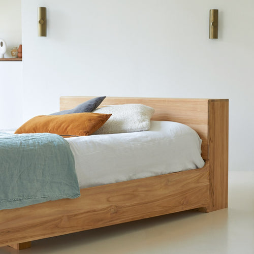 Tikamoon Flat - Bed in massief teak 160 x 200 cm - Naturel - vtwonen shop