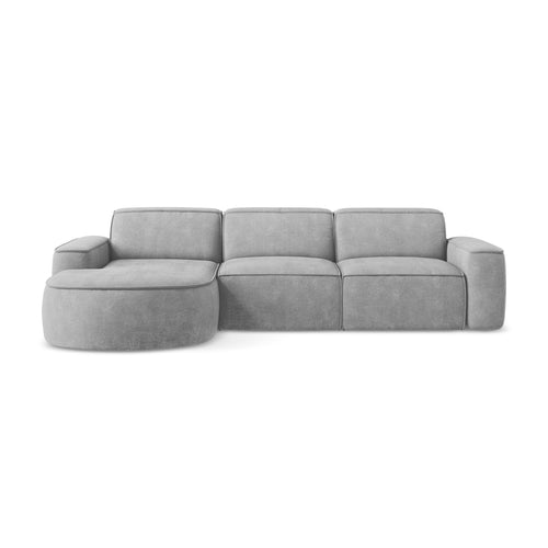 LaMiaSofa hoekbank links Melissa - chenille stof - lichtgrijs - 284x166x70
