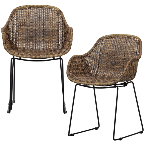 WOOOD Loungestoel Willow - Polyester - Naturel - Set van 2 - vtwonen shop