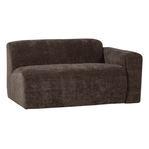 WOOOD 1,5-zits bank arm rechts Mojo Base - Rib - Bruin - 74x145x97