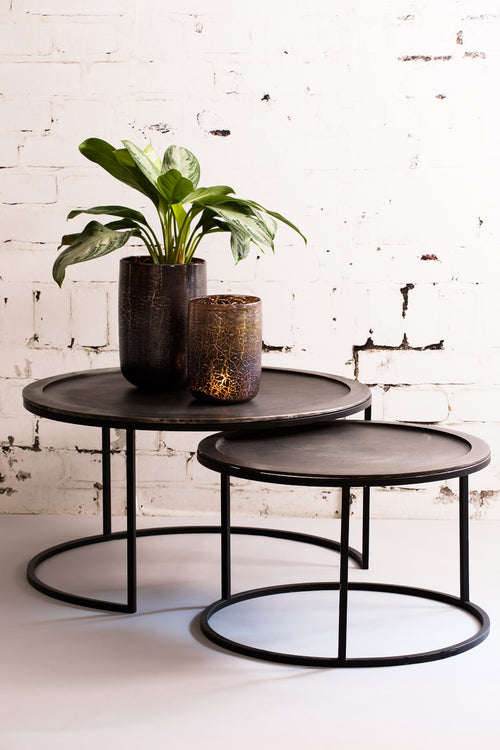Light & Living tafel  - zwart - 78x78x42 cm