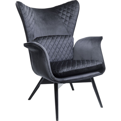 Kare Design Fauteuil Tudor fluweel zwart