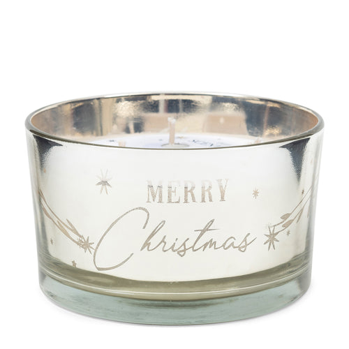 Rivièra Maison Merry Christmas Scented Candle M - Glas, Paraffine - Zilver - vtwonen shop