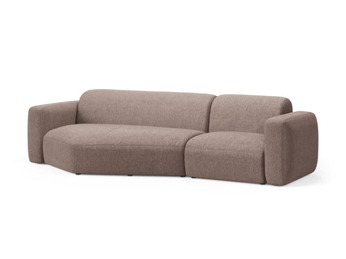 Cosmopolitan Design Modulaire hoekbank links Strino 3-zits, structurele stof cappuccino - 136x308x78cm