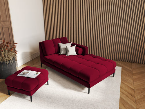 Cosmopolitan Design Poef Bali flueel, rood - 60x60x41cm