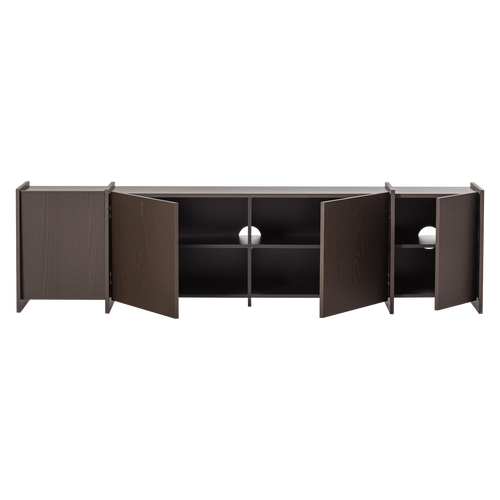 WOOOD tv meubel 200 cm Brock - Essen Fineer - Middenbruin - 53x200x44