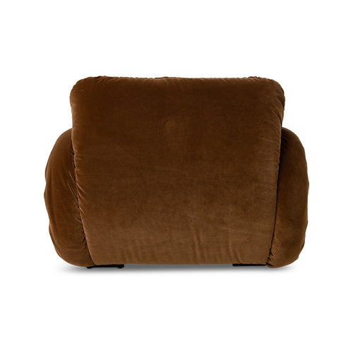 HKLIVING fauteuil Arc lounge – royal velvet caramel – frame ash