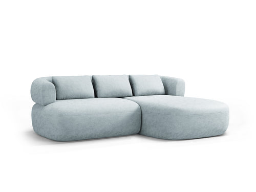 Micadoni rechter hoekbank Jenny 5-zits, chenille lichtblauw - 145x200x73cm