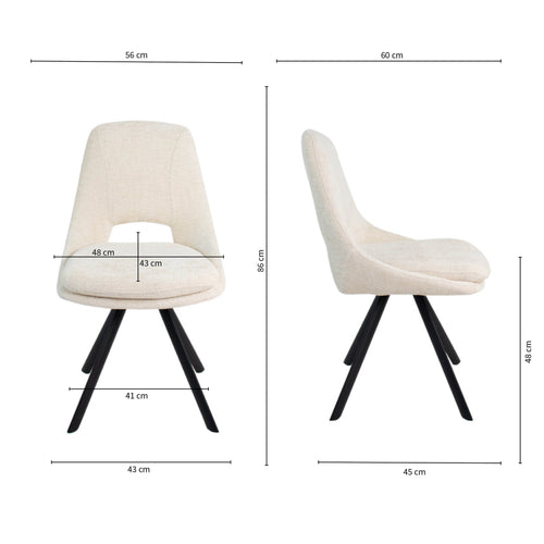 Kick eetkamerstoel Lena - Crème - vtwonen shop