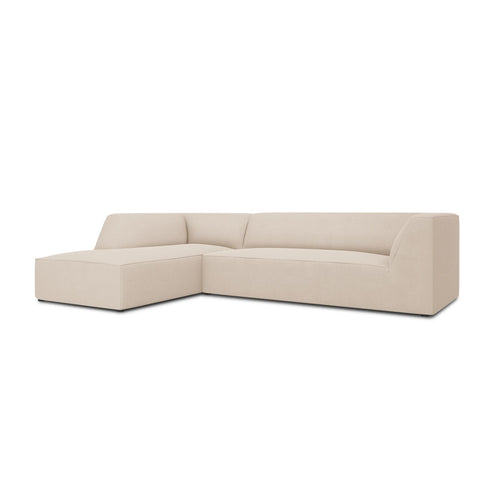 Cosmopolitan Design - Modulaire hoekbank links Siena 4-zits, structurele stof beige - 180x273x69cm