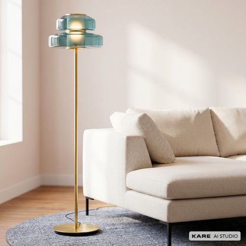 Kare Design Vloerlamp Arcadia 155cm blauw