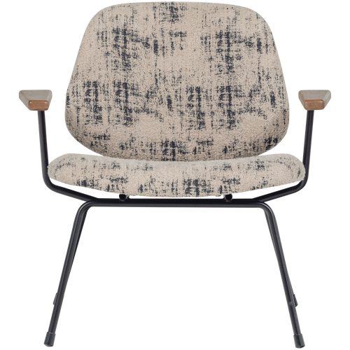WOOOD fauteuil Aure - Chenille stof - Beige/Zwart - 69x69x64 - vtwonen shop