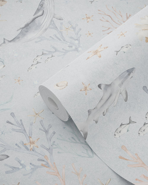 ESTAhome behang onderwaterwereld blauw - 50 x 900 cm - 131259 - vtwonen shop