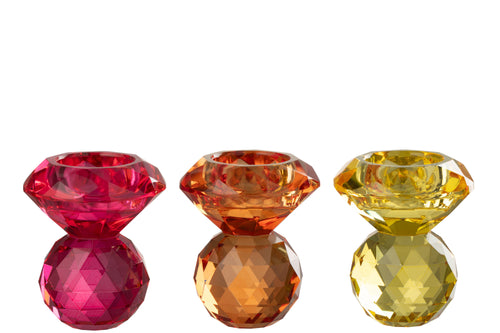 J-Line kaarshouder - glas - mix - 3 stuks - vtwonen shop