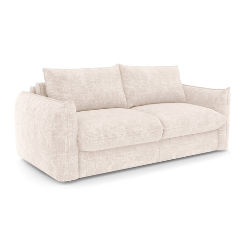 Premium Interiors - Snel uitklapbare slaapbank ICON - gewaafd fluweel crème 208cm