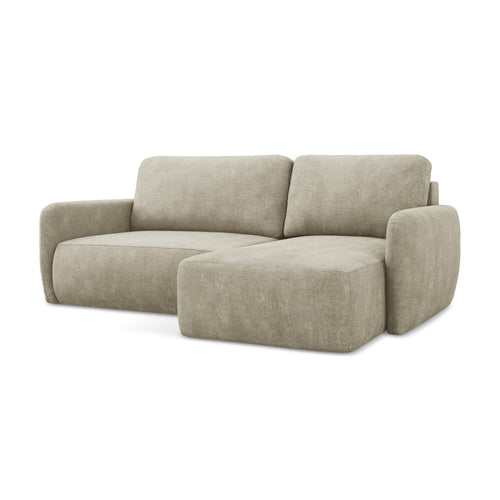 LaMiaSofa hoekbank rechts Corle - chenille stof - beige - 207x148x86
