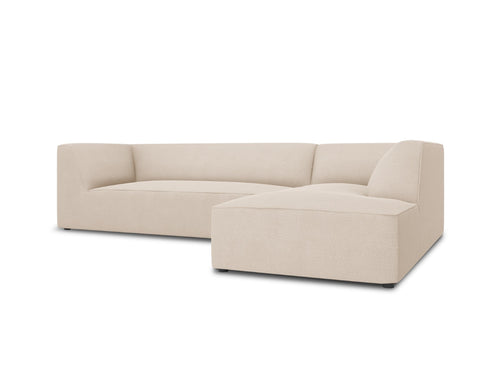 Micadoni rechter hoekbank Ruby 4-zits, structurele stof, beige - 180x273x69cm