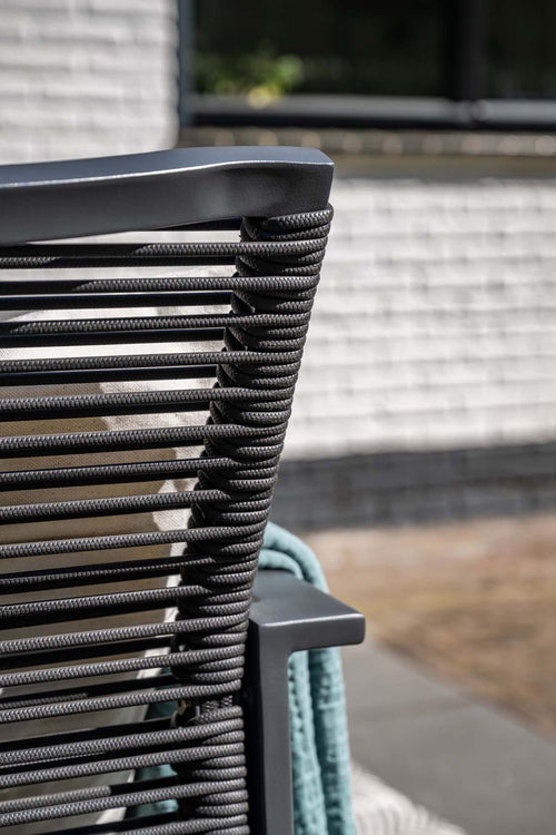 Garden Impressions Cosmo tuinstoelen set van 4 – carbon black / rope dark grey