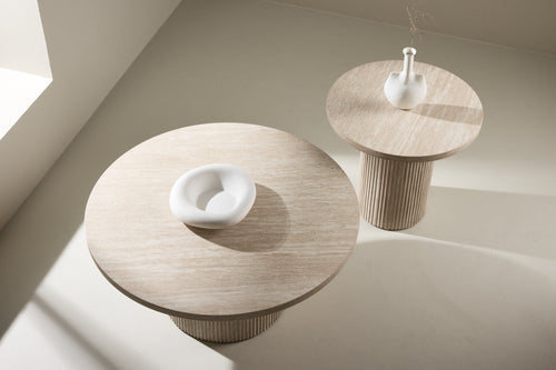 Rebellenclub  Junon Salontafel ø50 cm - Travertin