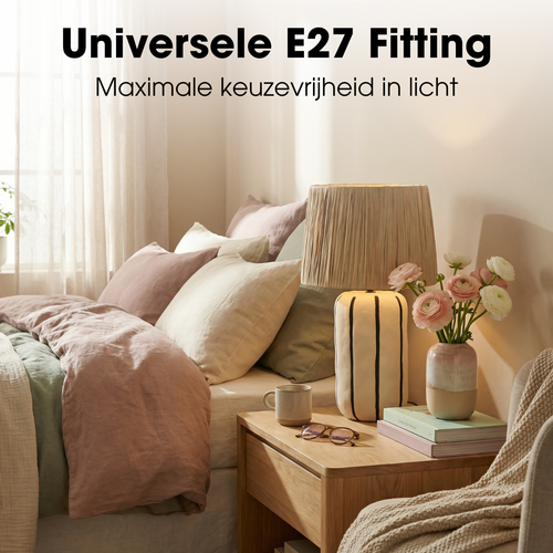 Mica Decorations Denton Tafellamp Woonkamer - Lamp Decoratief met Lampenkap - Bureaulamp Tafellampen Woonkamer - 48 x ⌀28 cm - Keramiek, Metaal,