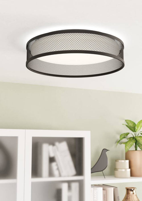 EGLO plafondlamp Luppineria - led - ø 38,5 cm - zwart/wit - staal - vtwonen shop