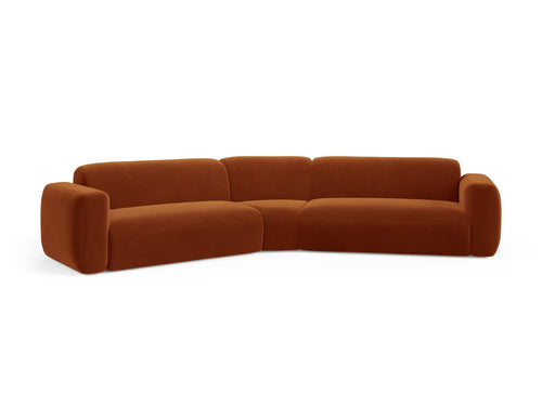 Cosmopolitan Design Symmetrische modulaire hoekbank Strino 3-zits, flueel terracotta - 210x344x78cm