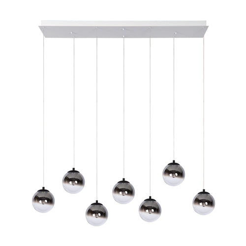 Atmooz hanglamp Monza 7 Rect. - wit - 120 x 40 x H 167 cm - geïntegreerde led