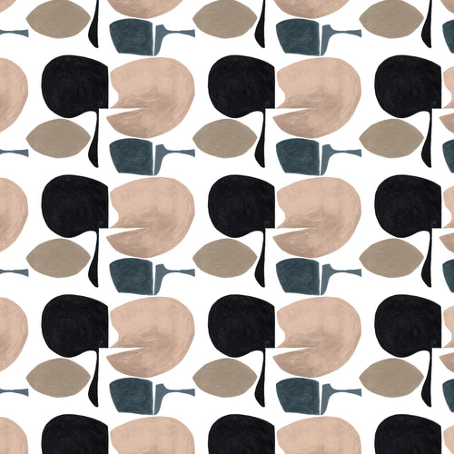 Catchii Behang Modern Curvy Town meerkleurig zwart