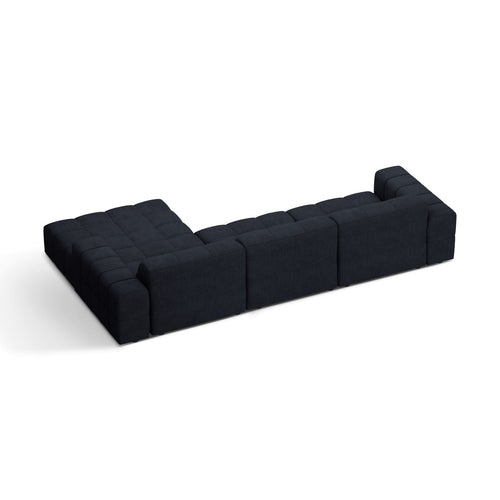 Cosmopolitan Design - Rechter hoekbank Chicago 4-zits, chenille marineblauw - 167x294x78cm