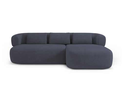 Micadoni rechter hoekbank Jenny 5-zits, boucle donkerblauw - 145x225x73cm