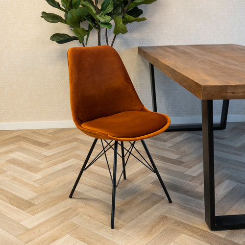 Kick kuipstoel Velvet - Oranje - vtwonen shop