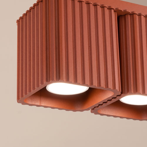 Sollux Lighting Plafondlamp RIFF 2 rode oker GU10 - 20,5x10x12cm